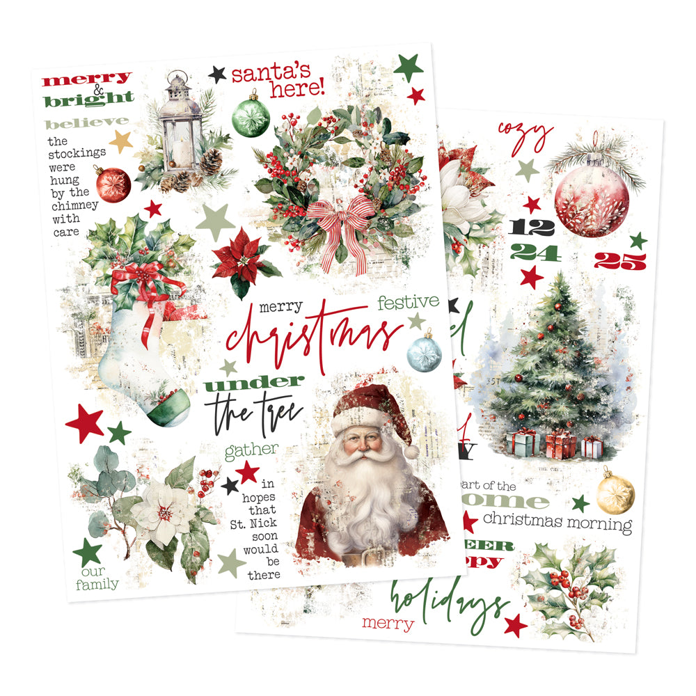 Simple Stories - Simple Vintage Old-Fashioned Christmas Rub-Ons 27629