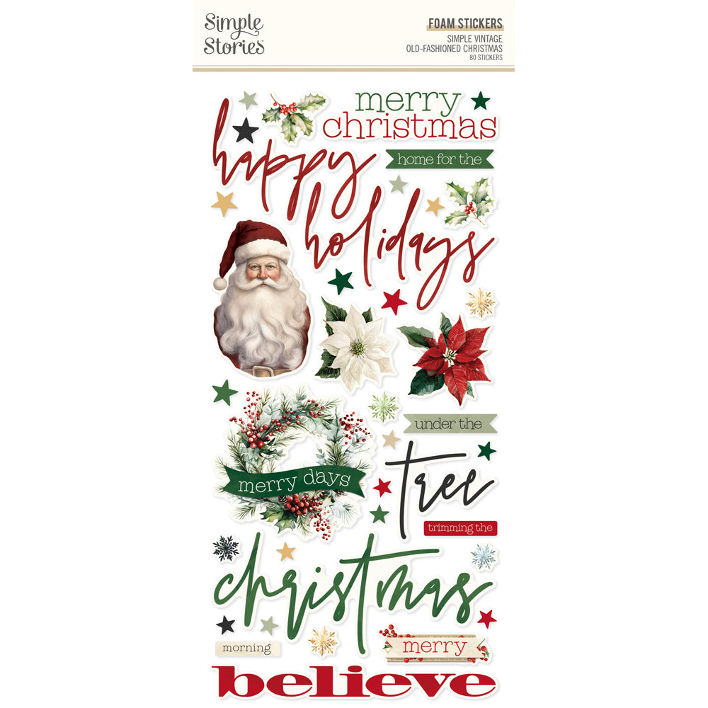 Simple Stories - Simple Vintage Old-Fashioned Christmas Foam Stickers 27630