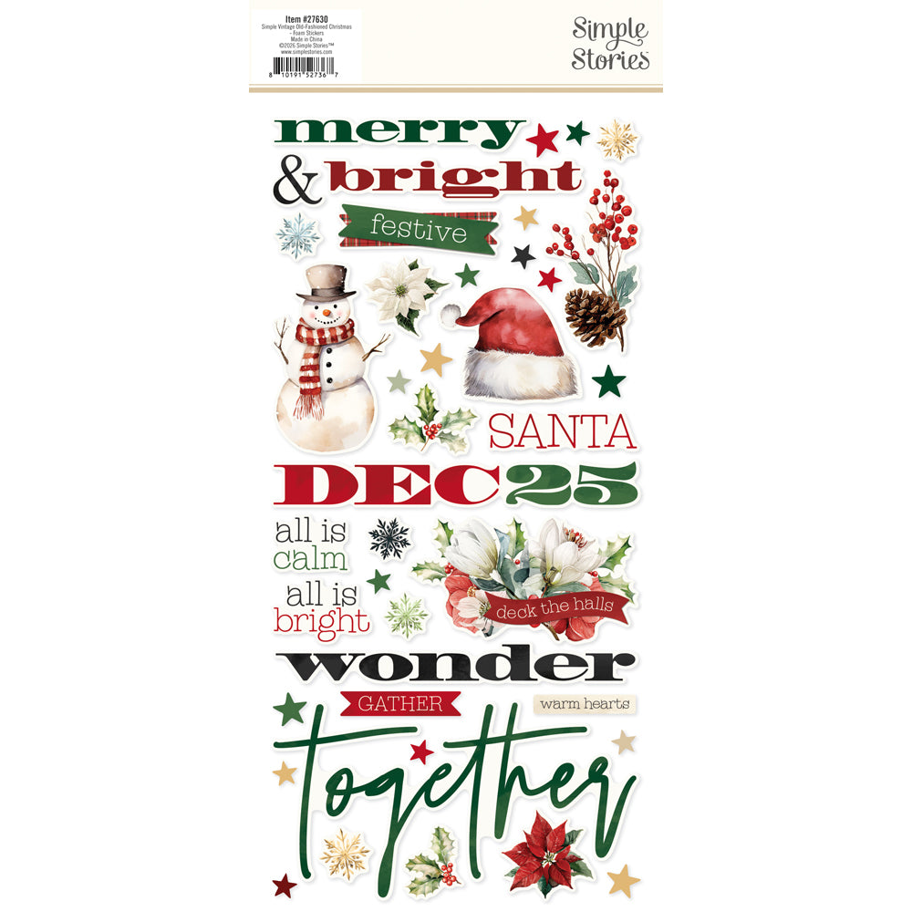 Simple Stories - Simple Vintage Old-Fashioned Christmas Foam Stickers 27630