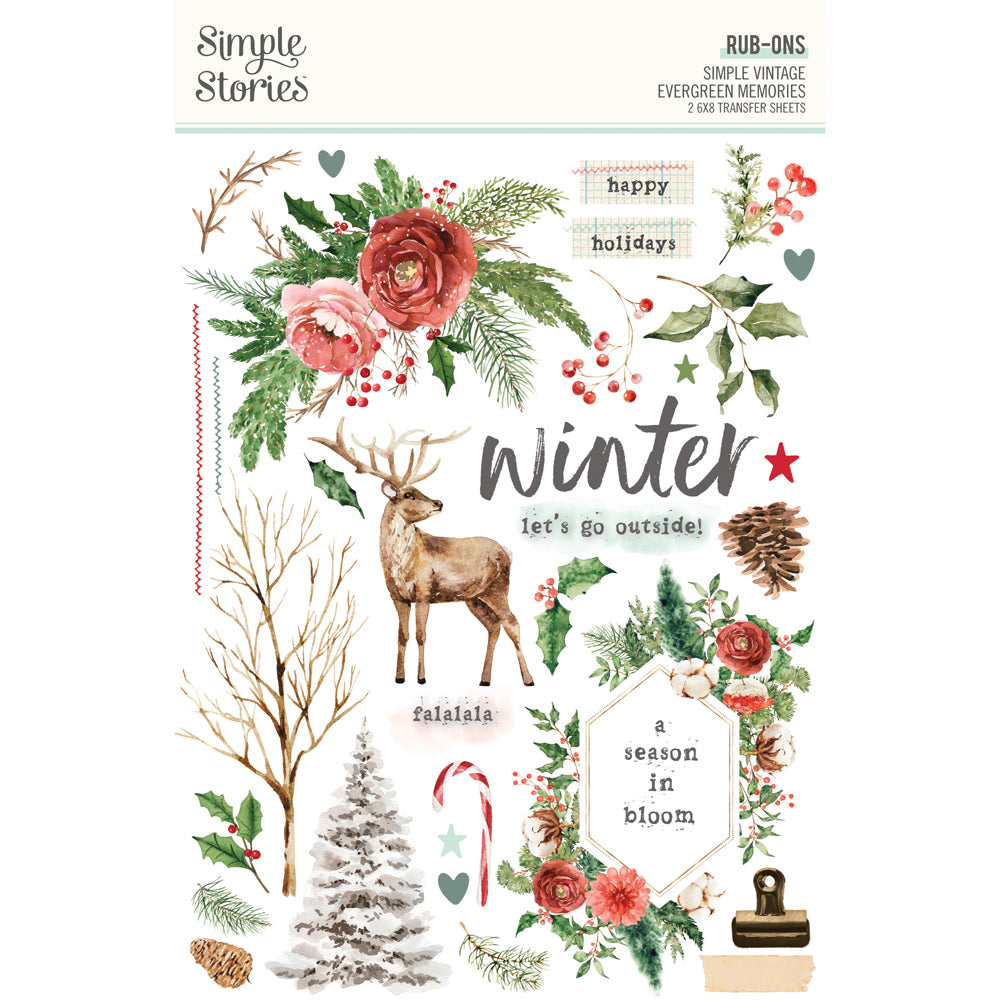 Simple Stories - Simple Vintage Evergreen Memories Rub-Ons 27829