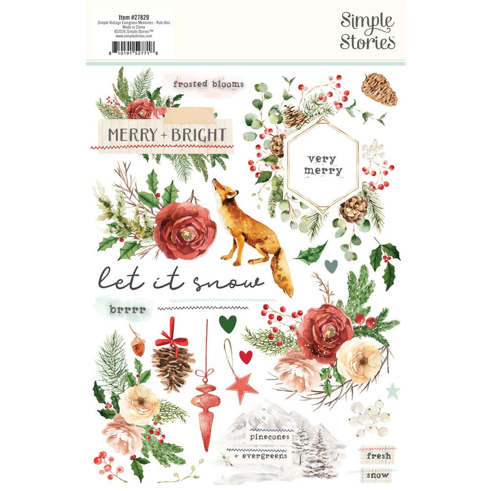 Simple Stories - Simple Vintage Evergreen Memories Rub-Ons 27829