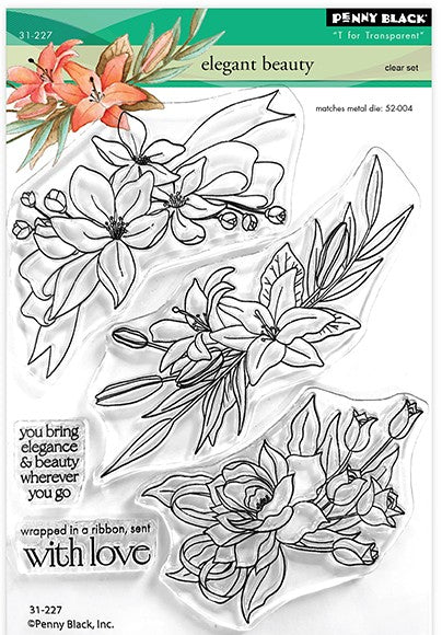 Penny Black - 31-227/52-004 Elegant Beauty (stamp and die set)