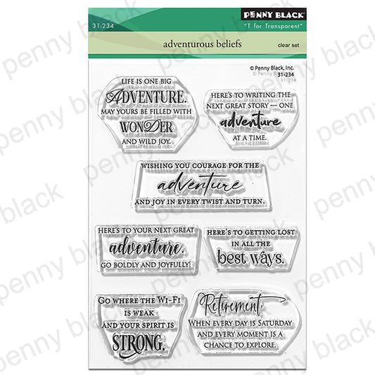 Penny Black - Adventurous Beliefs (stamp and die set 31-234 and 52-027)