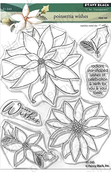 Penny Black - 31-245 / 52-046 Poinsettia Wishes (stamp and die set)-