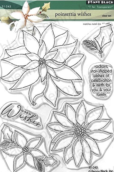 Penny Black - 31-245 + 52-046 - Poinsettia Wishes (stamp and die bundle)