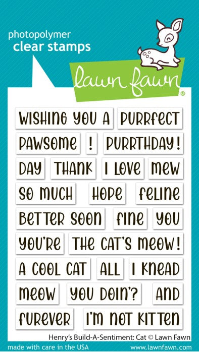Lawn Fawn LF4203 Henry's Build-a-Sentiment Cat stamp set