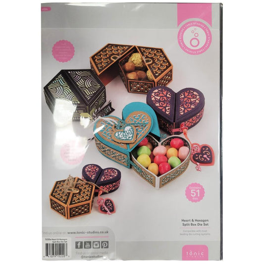 Tonic Studios Die Set - Heart and Hexagon Split Box