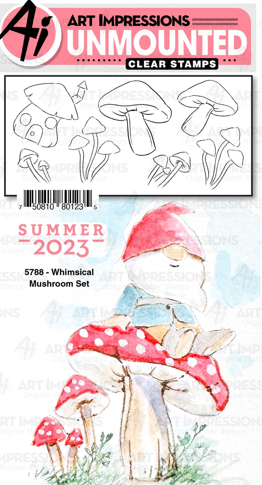 Art Impressions - 5788 Whimsical Mushrooms