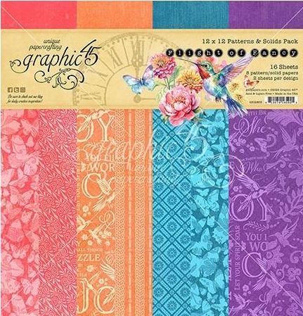 Graphic 45 Papers - Flight of Fantasy 12x12 Patterns and Solids paper pad