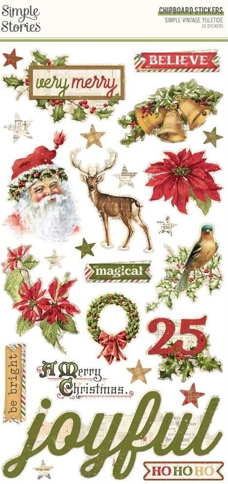 Simple Vintage Yuletide - Yuletide Chipboard Stickers (23221)