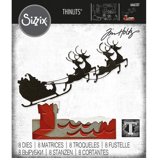 Tim Holtz / Sizzix 666337 Reindeer Sleigh Thinlits die set
