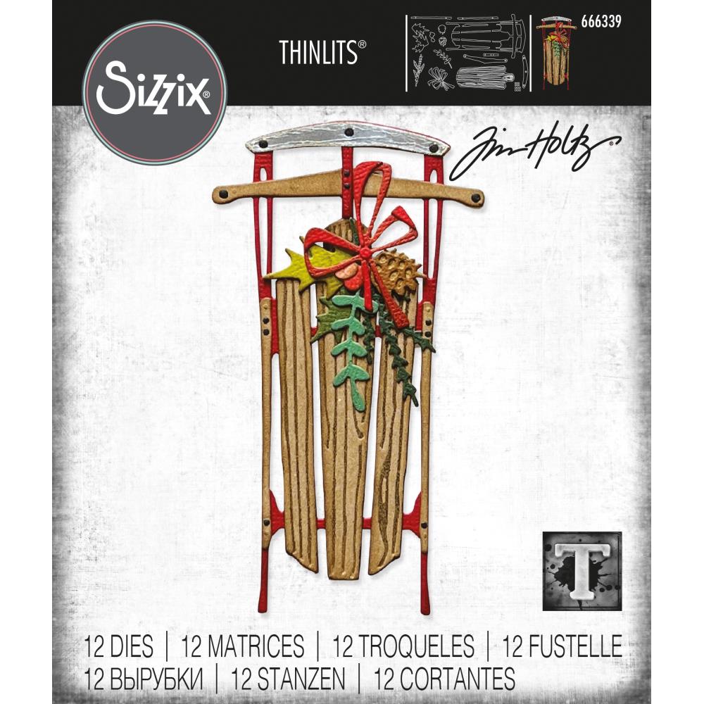 Tim Holtz / Sizzix 666339 Vintage Sled Thinlits die set