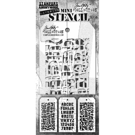 Tim Holtz Mini Stencils - set MTS58