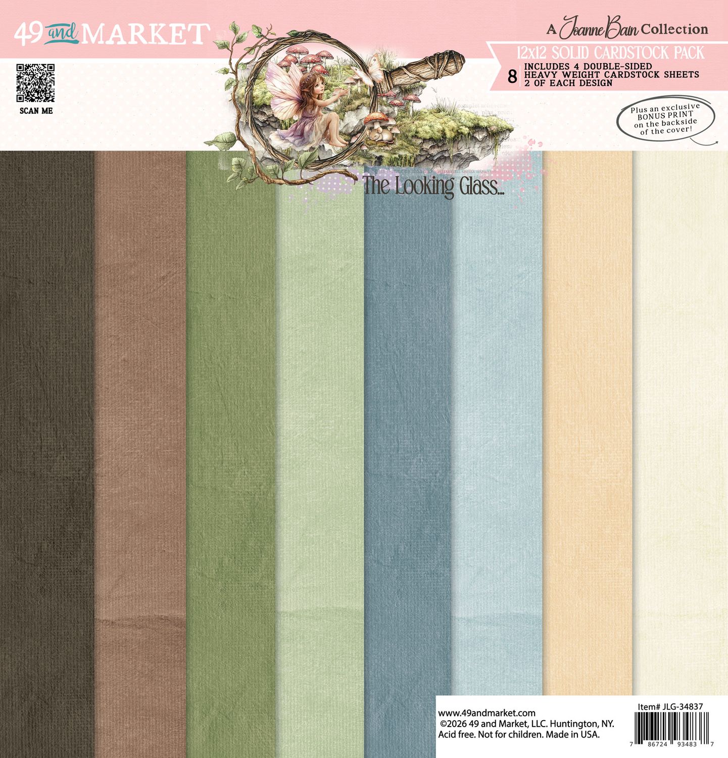 49& Market - The Looking Glass Solids Collection Pack 12x12" JLG34837