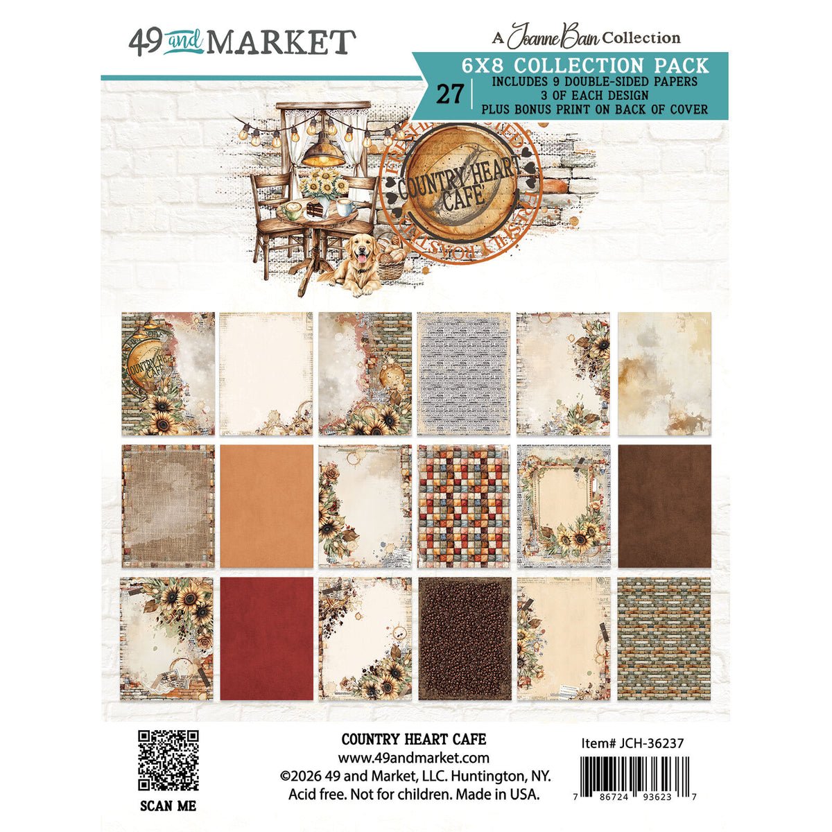 49 & Market - Country Heart Cafe 6X8 pack JCH36237