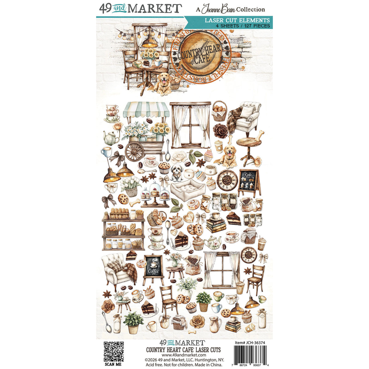 49 & Market - Country Heart Cafe Laser Cut Elements JCH36374