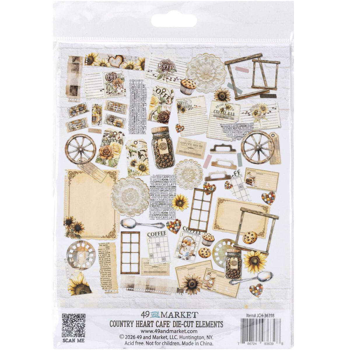 49 & Market - Country Heart Cafe Die Cut Elements JCH36398