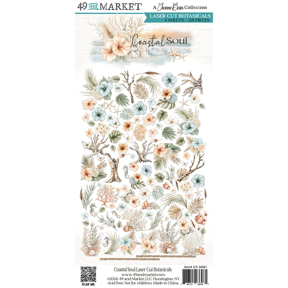 49 & Market - Coastal Soul Laser Cut Botanicals JCS36961