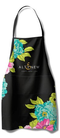 Altenew - Artsy Apron - Pink & Aqua Billowing Peonies - Black