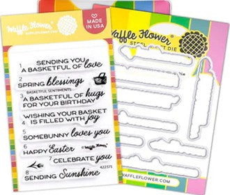Waffle Flower Designs - Basketful Sentiments Stamp set