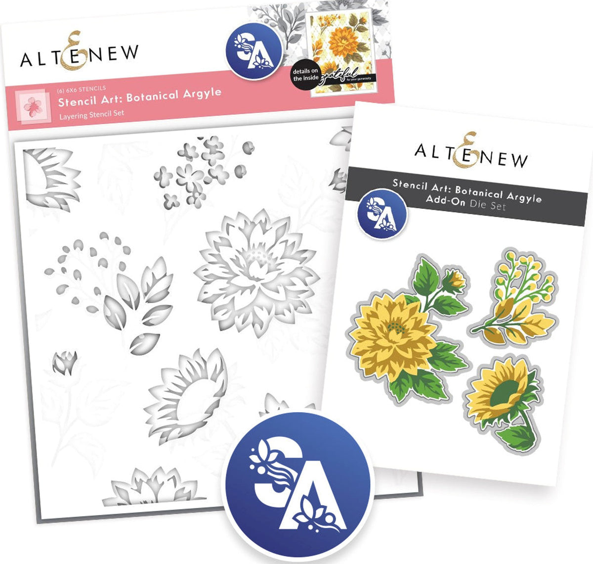 Altenew - Stencil Art: Botanical Argyle (stencil and die set)...