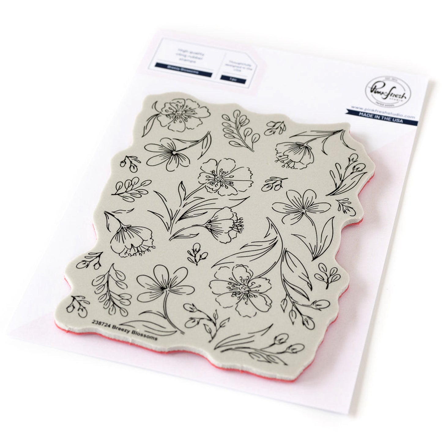 PinkFresh Studio - Breezy Blossoms (Stamp, Die and Stencil set)