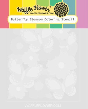 Waffle Flower - Butterfly Blossom Colouring Stencil
