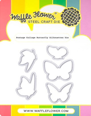 Waffle Flower - Postage Collage Butterfly Silhouettes Die