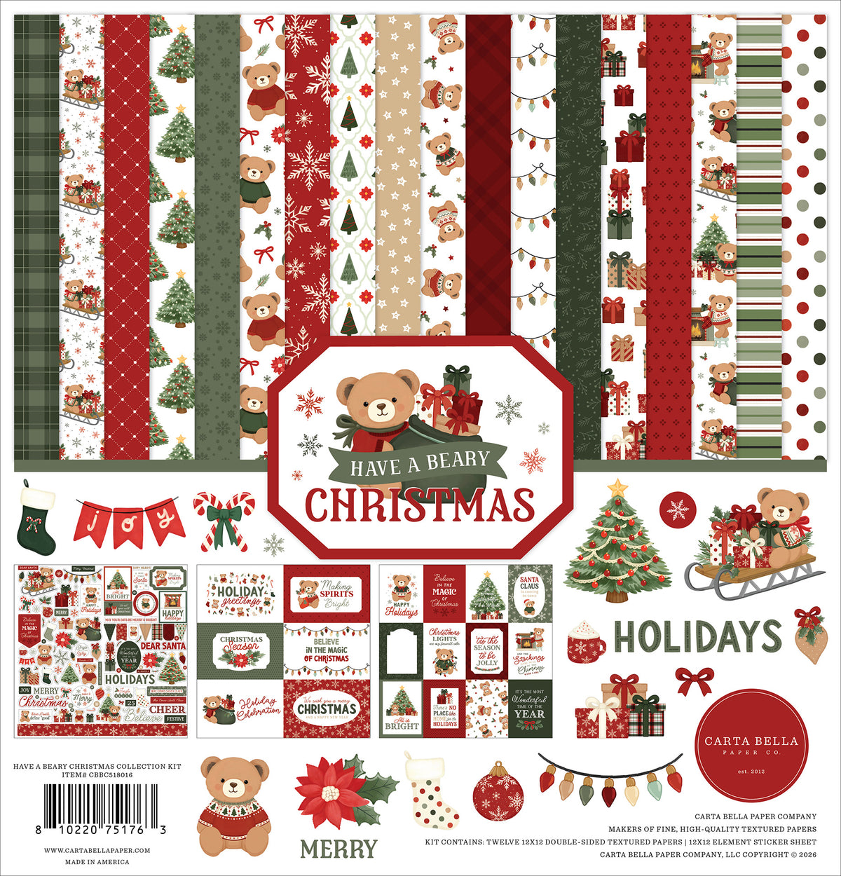 Carta Bella - Have A Beary Christmas Collection Kit 518014