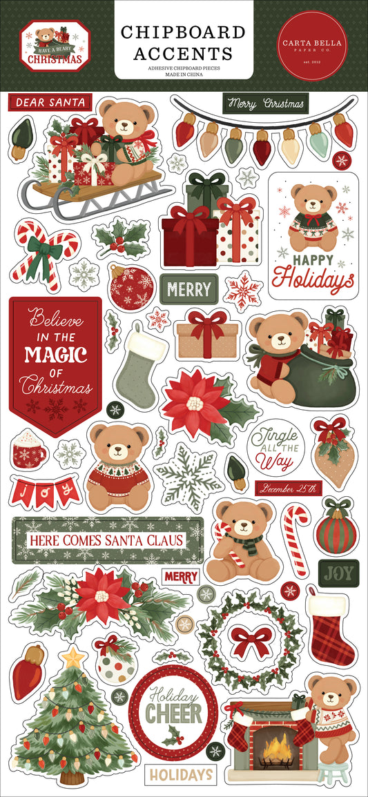 Carta Bella - Have A Beary Christmas 6x13 Chipboard Accents 518021