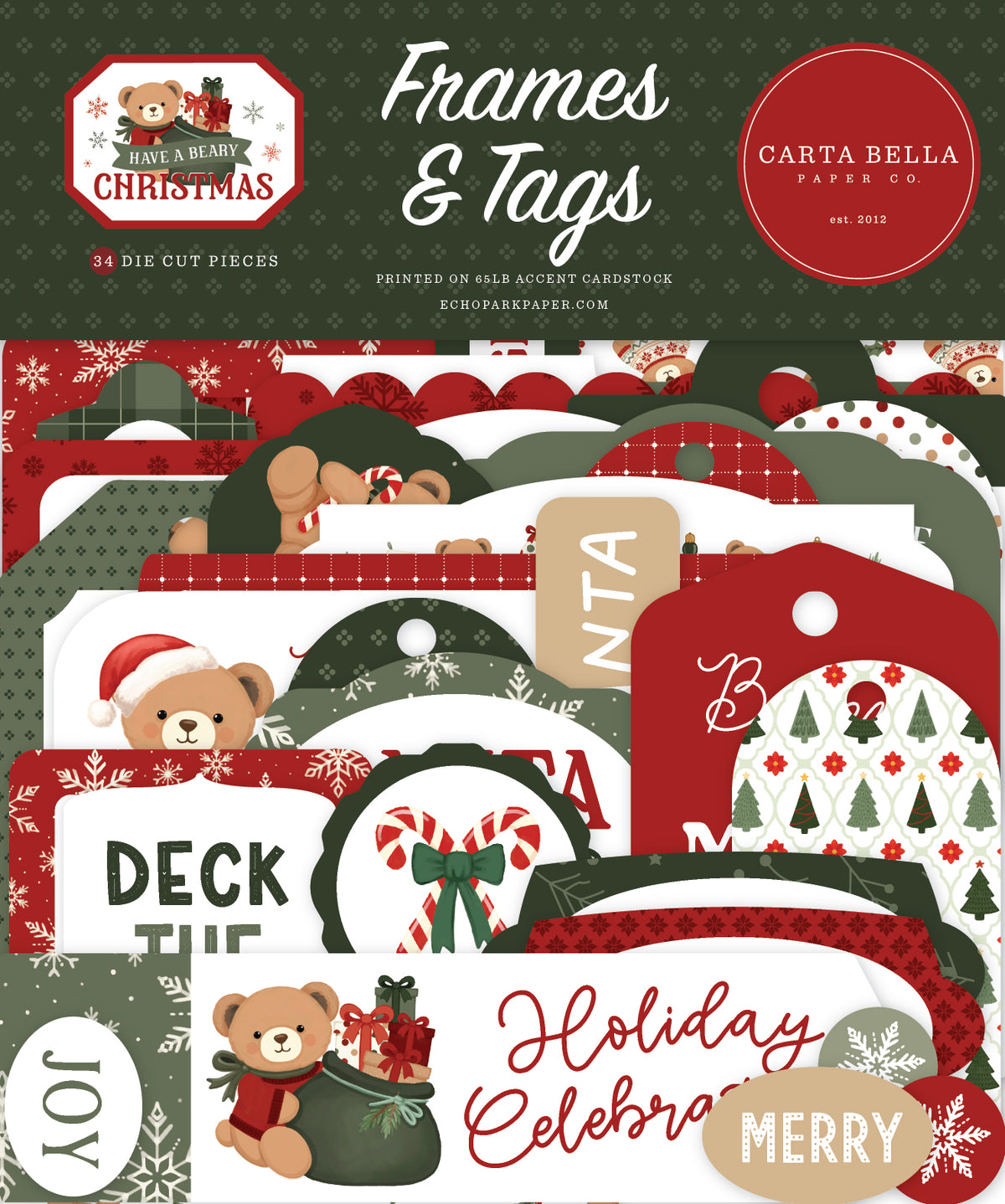 Carta Bella - Have A Beary Christmas Frames & Tags