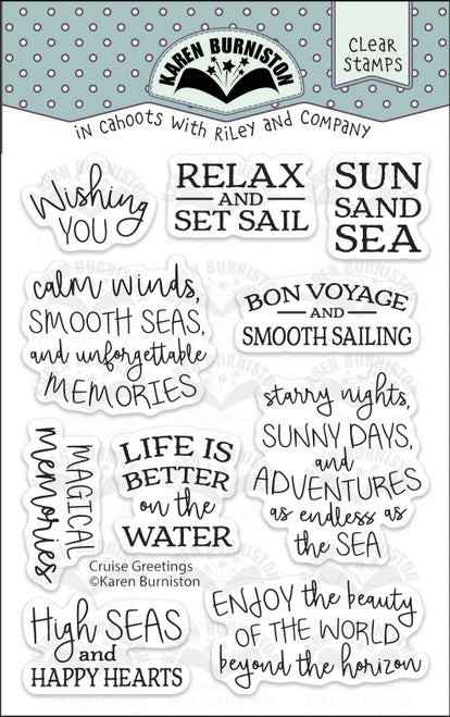 Karen Burniston Stamp Set - Cruise Greetings*** 1 only