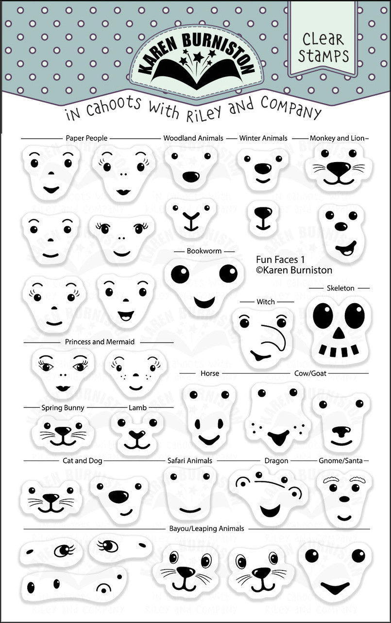 Karen Burniston Stamp Set - Fun Faces 1 ***
