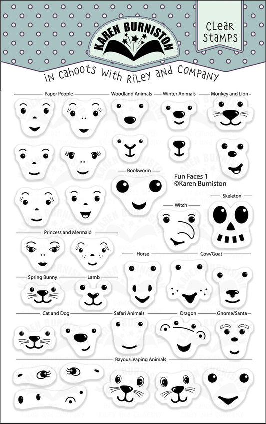 Karen Burniston Stamp Set - Fun Faces 1 ***
