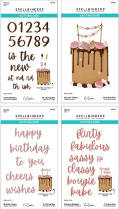 Spellbinders - Ganache Gateau / Fabulous Birthday / Birthday Cheers / Classy Numbers Bundle