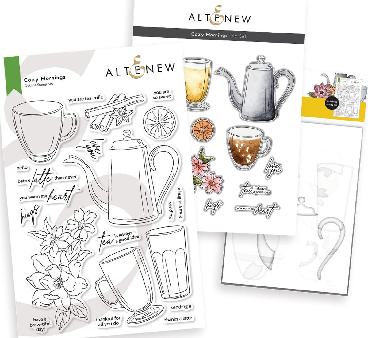 Altenew - Cozy Mornings (stamp, die and stencil set)...