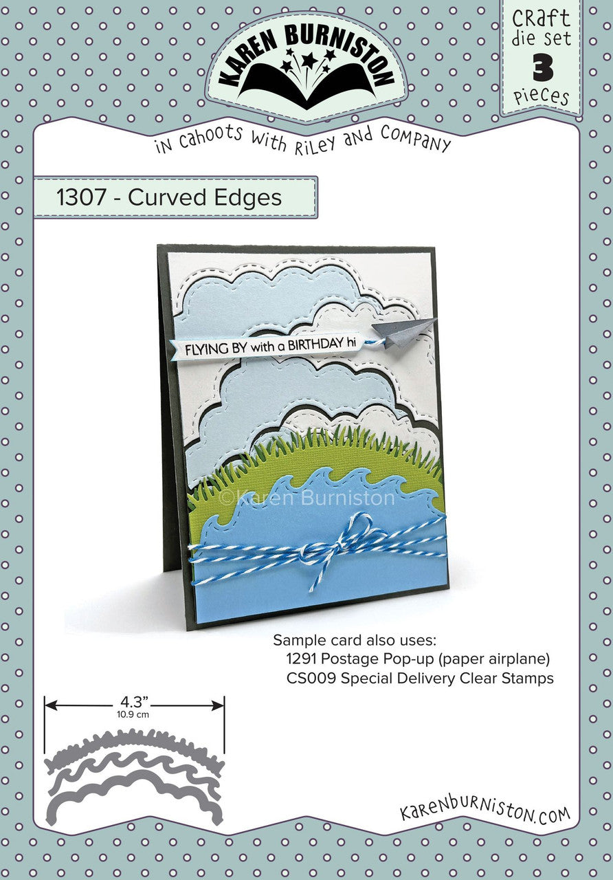 Karen Burniston Die set - 1307 Curved Edges die set