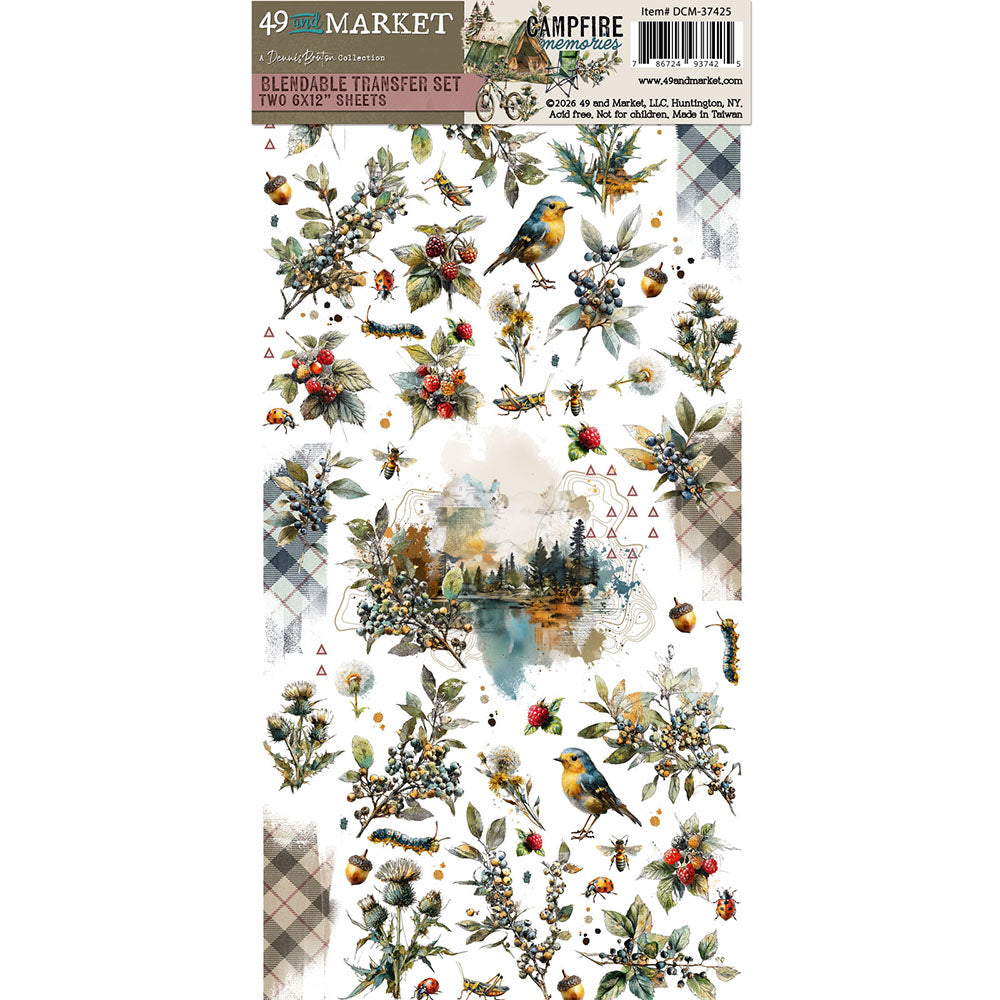 49 & Market - DCM-37425 Campfire Memories 6x12 Blendable Rub-Ons