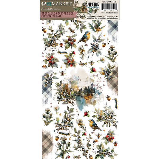 49 & Market - DCM-37425 Campfire Memories 6x12 Blendable Rub-Ons
