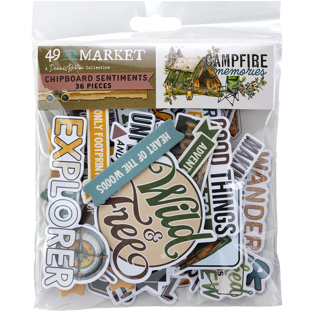 49 & Market - Campfire Memories DCM-37487 Chipboard Sentiments