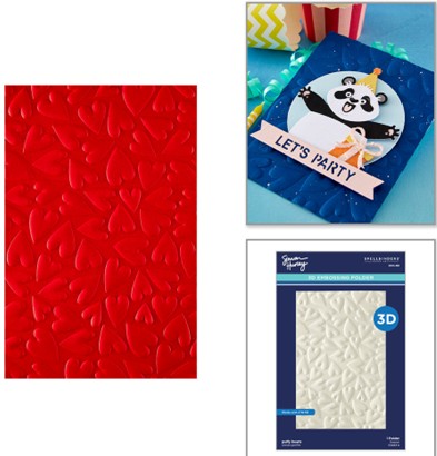 Spellbinders - Puffy Hearts 3D Embossing Folder by Simon Hurley E3D163