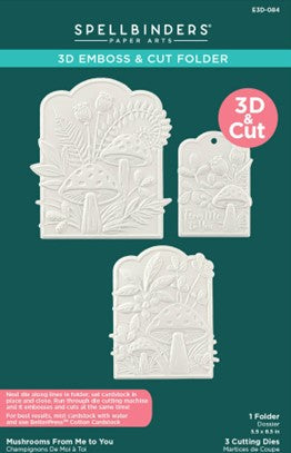 Spellbinders E3D-084 3D Emboss & Cut Folder - Mushrooms From Me To You