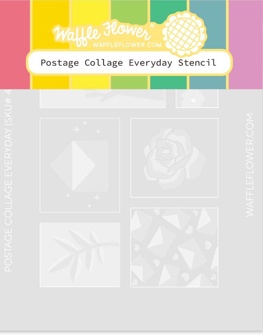 Waffle Flower - Postage Collage Everyday Stencil