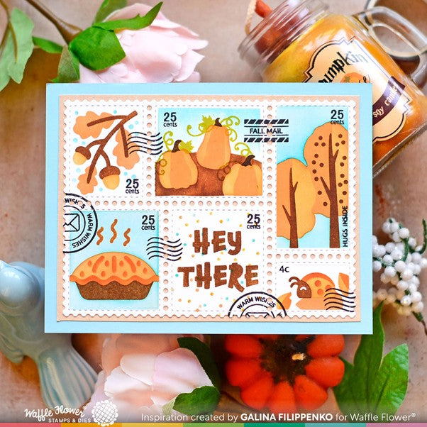 Waffle Flower - Postage Collage Fall Stencil