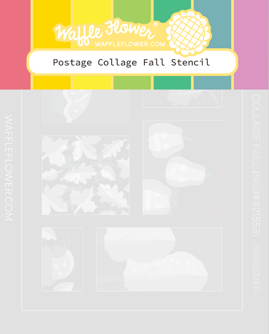 Waffle Flower - Postage Collage Fall Stencil