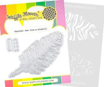 Waffle Flower - Feather Pen Die-n-Stencil