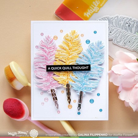 Waffle Flower - Feather Pen Die-n-Stencil