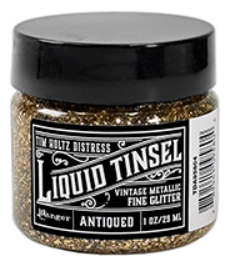 Tim Holtz Distress Liquid Tinsel Fine Antiqued Glitter…..