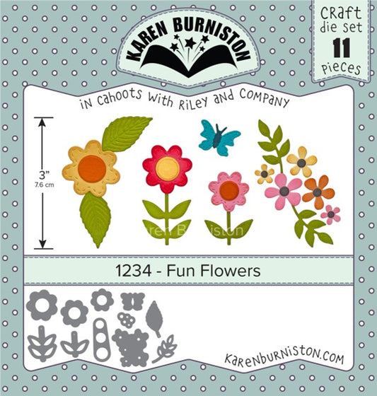Karen Burniston Die Set - 1234 Fun Flowers - sold out