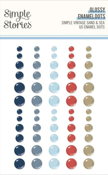 Simple Stories - 26932 Simple Vintage Sand & Sea Glossy Enamel Dots